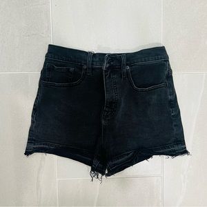 Madewell black distressed hem shorts, size 26. Lightly worn!